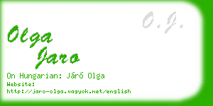 olga jaro business card